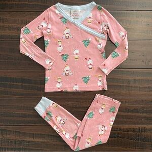 Hanna Andersson Pink St Lucia Print Crossover Pajama Set